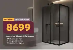 Megaflis INNOVATION Silke dusjhjørne sort tilbud