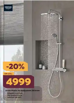 Megaflis GROHE Vitalio joy dusjsystem 310 krom tilbud