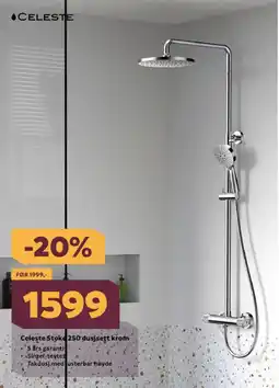 Megaflis CELESTE Stoke 250 dusjsett krom tilbud