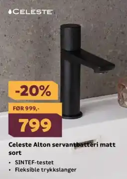 Megaflis CELESTE Alton servantbatteri matt sort tilbud