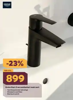 Megaflis GROHE Start S servantbatteri matt sort tilbud