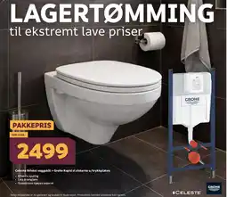 Megaflis CELESTE Bristol veggskål + grohe rapid sl sisterne u/trykkplatee tilbud