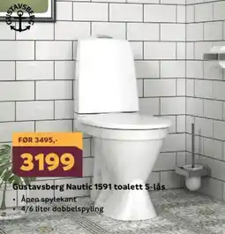 Megaflis GUSTAVSBERG Nautic 1591 toalett S-lås. tilbud