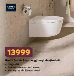 Megaflis GROHE Sensia basic vegghengt dusjtoalett tilbud