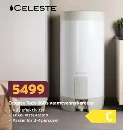 Megaflis CELESTE Tech 200s varmtvannsbereder tilbud