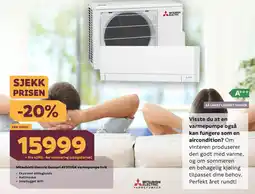 Megaflis MITSUBISHI Electric gussuri AY35VGK varmepumpe hvit tilbud