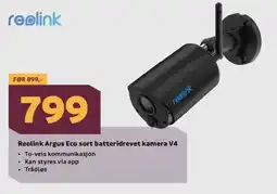 Megaflis REOLINK Argus eco sort batteridrevet kamera V4 tilbud
