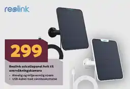 Megaflis REOLINK Solcellepanel hvit til overvåkningskamera tilbud