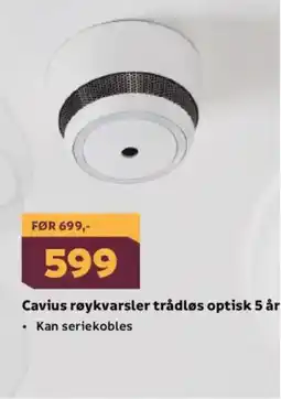 Megaflis CAVIUS Røykvarsler trådløs optisk 5 år tilbud