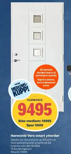 Coop Obs Harmonie Vera smart ytterdør tilbud