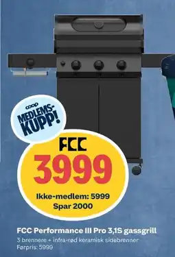 Coop Obs FCC Performance III Pro 3,1S gassgrill tilbud