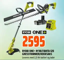 Coop Obs RYOBI ONE+ RY18LT18HTA-120 GRESSTRIMMER/HEKKSAKS tilbud