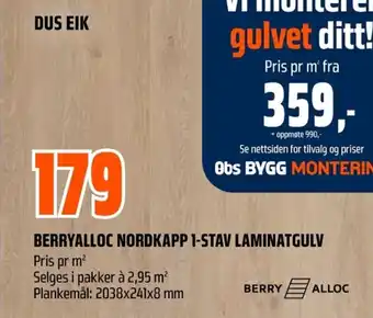 Coop Obs Berryalloc nordkapp 1-stav laminatgulv tilbud