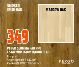 Coop Obs Pergo glomma pad pro 1-stav vinylgulv m/underlag tilbud