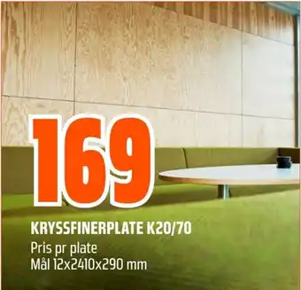 Coop Obs Kryssfinerplate k20/70 tilbud