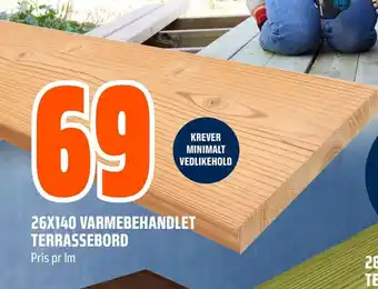 Coop Obs 26x140 varmebehandlet terrassebord tilbud