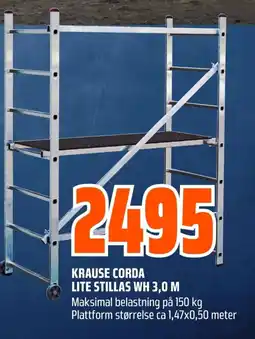 Coop Obs Krause Corda lite stillas wh 3,0 m tilbud