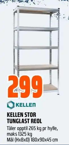 Coop Obs Kellen kellen stor tunglast reol tilbud