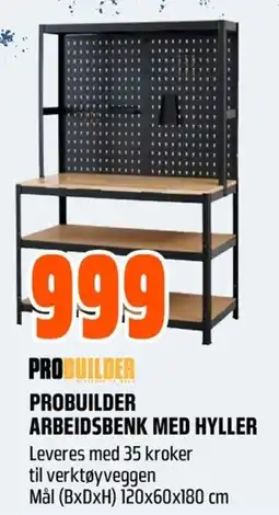 Coop Obs Probuilder Arbeidsbenk med hyller tilbud