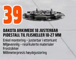 Coop Obs Dakota arkimede 18 justerbar pidestall til flisheller 18-27 mm tilbud