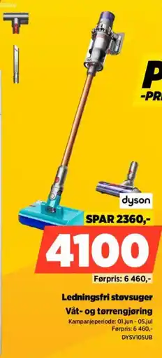 POWER Dyson Ledningsfri støvsuger Våt- og tørrengjøring tilbud