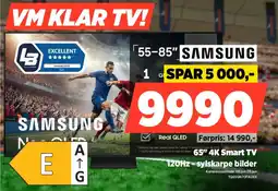 POWER Samsung 65" 4K Smart TV 120Hz-sylskarpe bilder tilbud