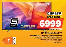 POWER Cepter 55" 4K Google Smart TV 120Hz QLED - meget god bildekvalitet tilbud