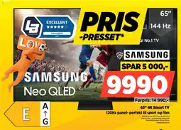 POWER 120Hz panel- perfekt til sport og film Samsung 65" 4K Smart TV tilbud