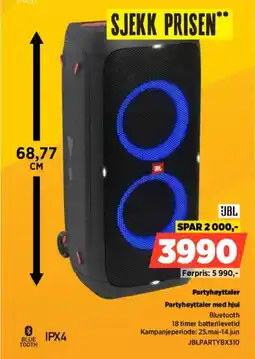 POWER Jbl Partyhøyttaler Partyhøyttaler med hjul tilbud