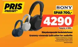 POWER Sony Støydempende hodetelefoner Grammy-vinnende lydkvalitet for audiofile tilbud