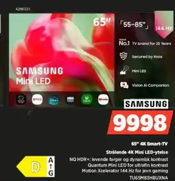 POWER Samsung 65" 4K Smart-TV Strålende 4K Mini LED-ytelse tilbud
