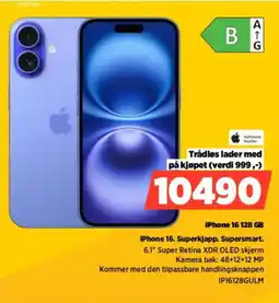 POWER Authorizer Reseller iPhone 16 128 GB iPhone 16. Superkjapp. Supersmart. tilbud