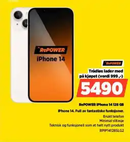 POWER Repower iPhone 14 128 GB iPhone 14. Full av fantastiske funksjoner. tilbud