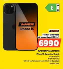 POWER Repower iPhone 15 128 GB iPhone 15. Dynamisk. Magisk. tilbud
