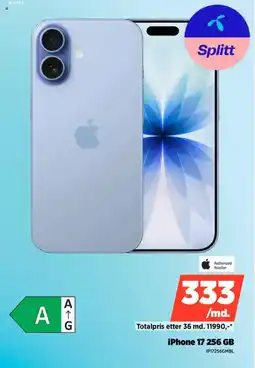 POWER Authorized Reseller iPhone 17 256 GB tilbud