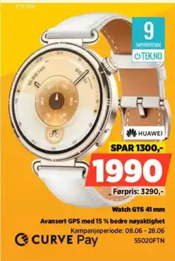 POWER Huawei Watch GT6.41 mm Avansert GPS med 15 % bedre nøyaktighet tilbud