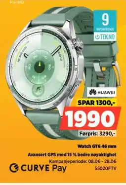 POWER Huawei Watch GT6.46 mm Avansert GPS med 15 % bedre nøyaktighet tilbud