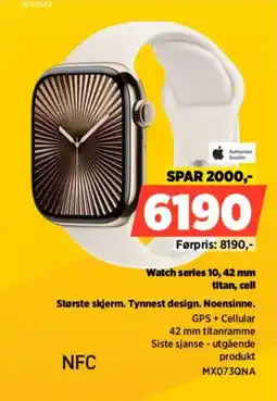 POWER Authorized Reseller Watch series 10, 42 mm titan, cell Største skjerm. Tynnest design. Noensinne. tilbud