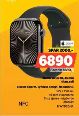 POWER Authorized Reseller Watch series 10, 46 mm titan, cell Største skjerm. Tynnest design. Noensinne. tilbud
