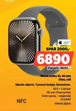 POWER Authorized Reseller Watch series 10, 46 mm titan, cell Største skjerm. Tynnest design. Noensinne. tilbud