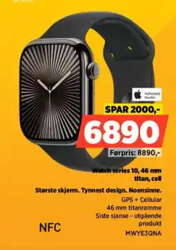 POWER Authorized Reseller Watch series 10, 46 mm titan, cell Største skjerm. Tynnest design. Noensinne. tilbud