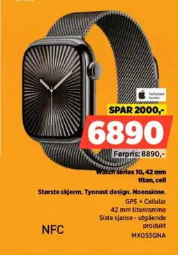 POWER Authorized Reseller Watch series 10, 42 mm titan, cell Største skjerm. Tynnest design. Noensinne. tilbud