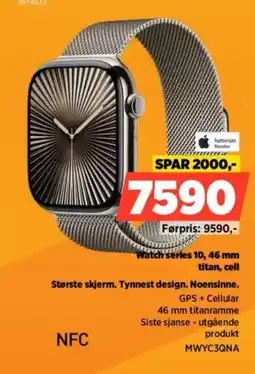 POWER Authorized Reseller Watch series 10, 46 mm titan, cell Største skjerm. Tynnest design. Noensinne. tilbud
