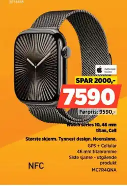 POWER Authorized Reseller Watch series 10, 46 mm titan, Cell Største skjerm. Tynnest design. Noensinne. tilbud