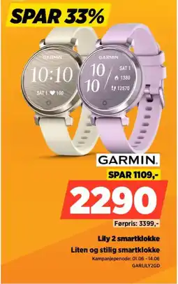 POWER Garmin Lily 2 smartklokke Liten og stilig smartklokke tilbud