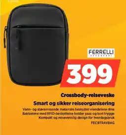 POWER Ferrelli Crossbody-reiseveske Smart og sikker reiseorganisering tilbud