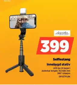 POWER Dacota Selfiestang Innebygd stativ tilbud