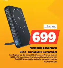 POWER Dacota Magnetisk powerbank Qi2.2- og MagSafe-kompatibel tilbud