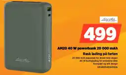 POWER Dacota AM20.40 W powerbank 20 000 mAh Rask lading på farten tilbud