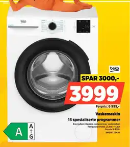 POWER Beko Vaskemaskin 15 spesialiserte programmer tilbud